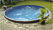 Round steel walled deeper splasher swimming pool